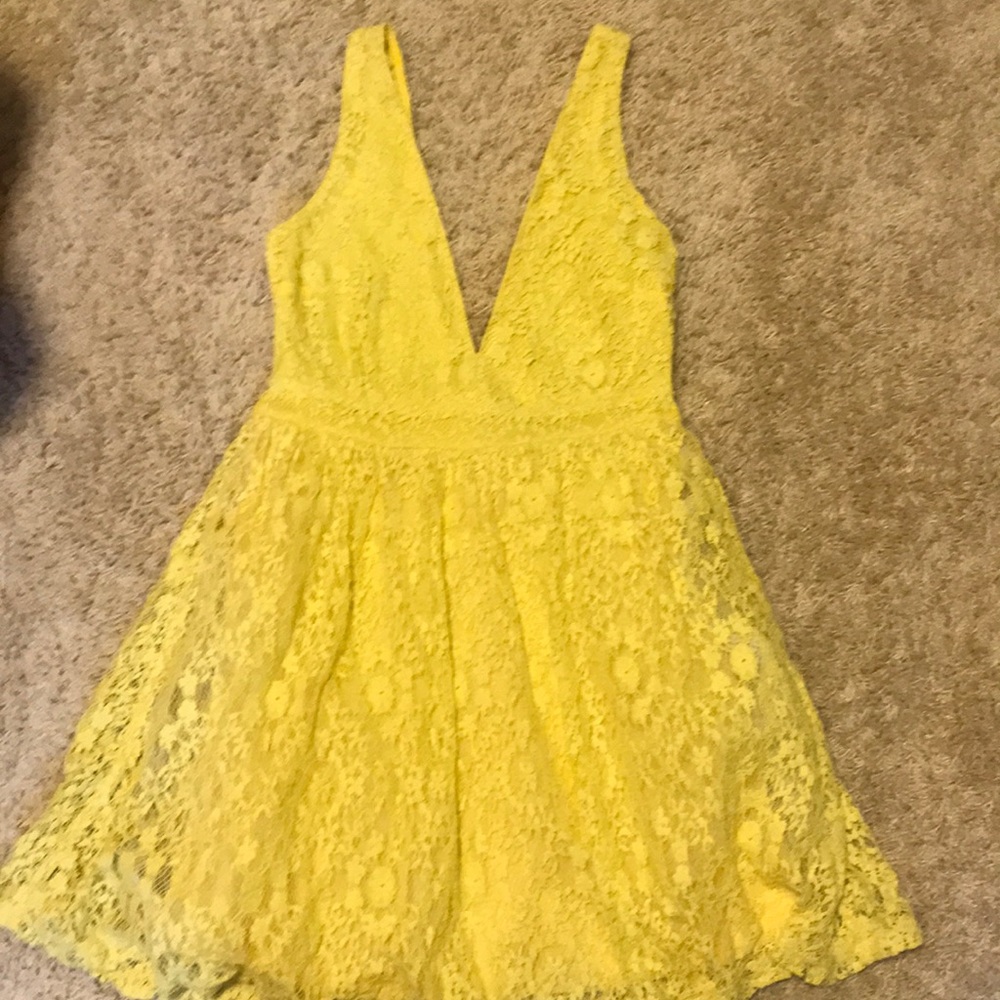 Yellow lace dress from Charlotte Russe